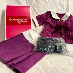 American Girl Rebecca's Purple BeForever Meet Outfit Partial With Box